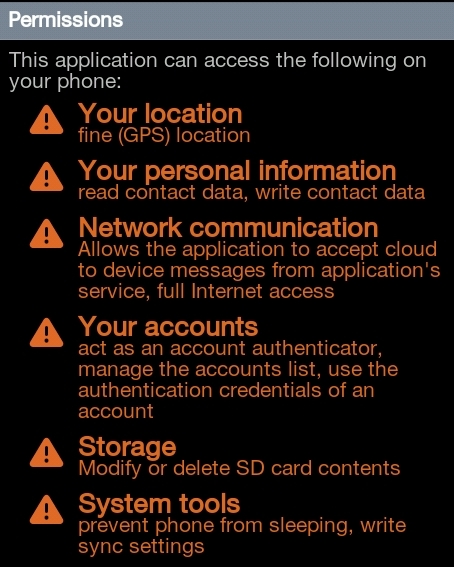Android Applications and Permissions